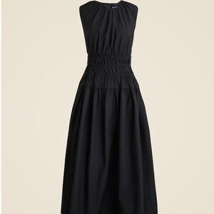 J. Crew Black Tall Smocked Dress